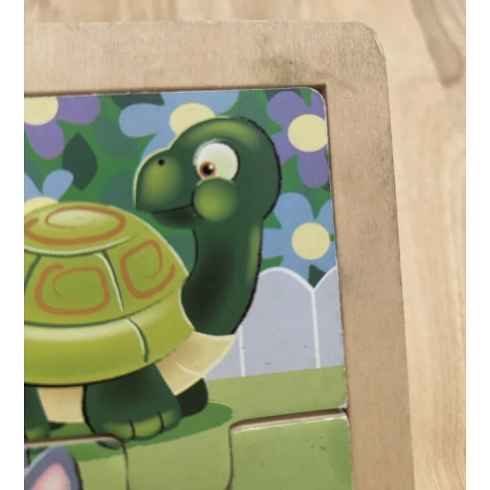Melissa & Doug Wooden Jigsaw Puzzle “Playful Pets”, 12 Pieces Pre-Owned HTF